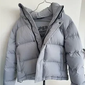 Jackets & Coats | Aritzia Super Puff Shorty Xs Blue Grey